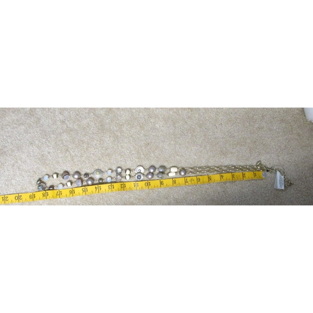 Chico's Vintage Style Long Beaded Station Necklace NWT Multi Pastel NWT 36 in - Picture 6 of 6